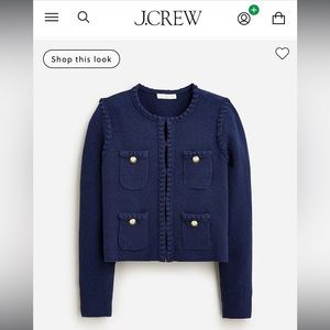 J crew Odette sweater lady jacket in cotton-blend bouclé